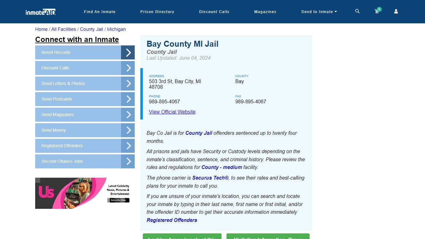 Bay County MI Jail - Inmate Locator