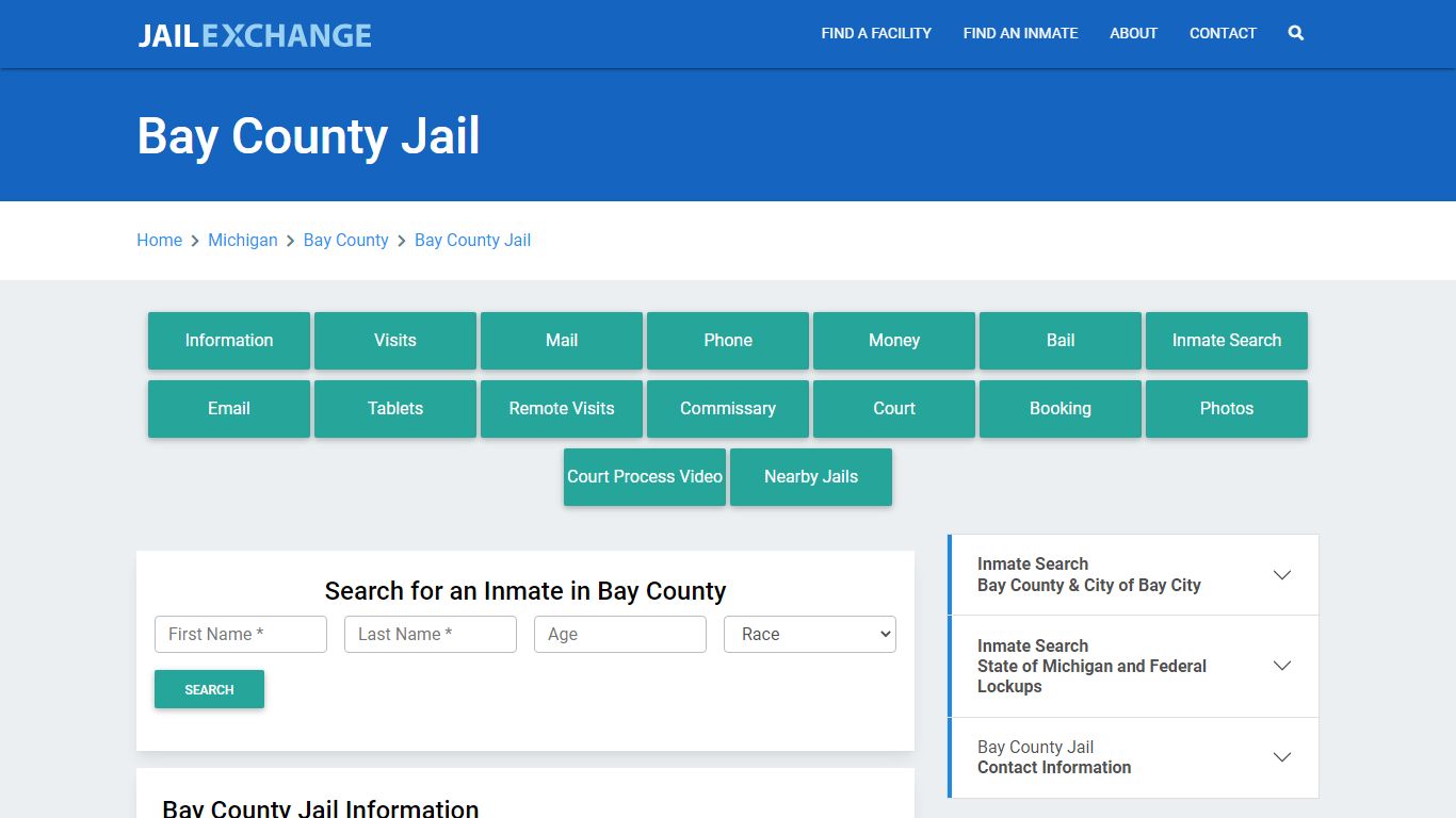 Bay County Jail Roster Lookup, MI, Inmate Search - Jail Exchange